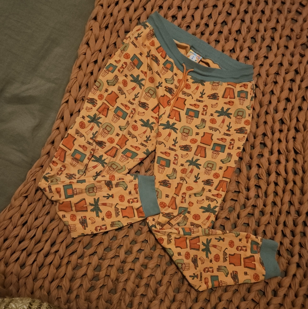 Mokuyobi Sweatpants - Patterned Loungewear, Orange And Green